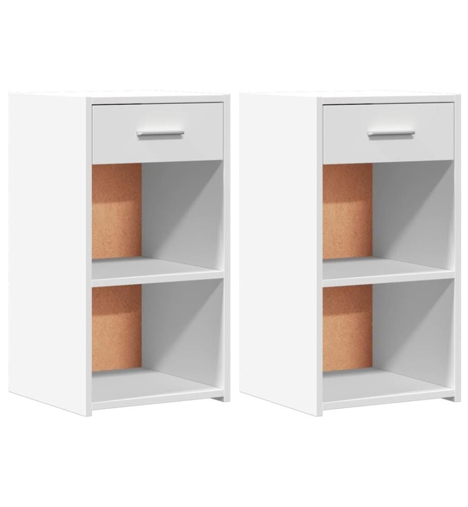 Nachttische 2 Stk. Weiss 35x34x65 cm Holzwerkstoff