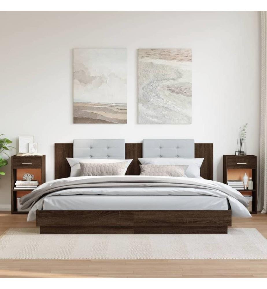 Nachttische 2 Stk. Braun Eichen-Optik 35x34x65 cm Holzwerkstoff