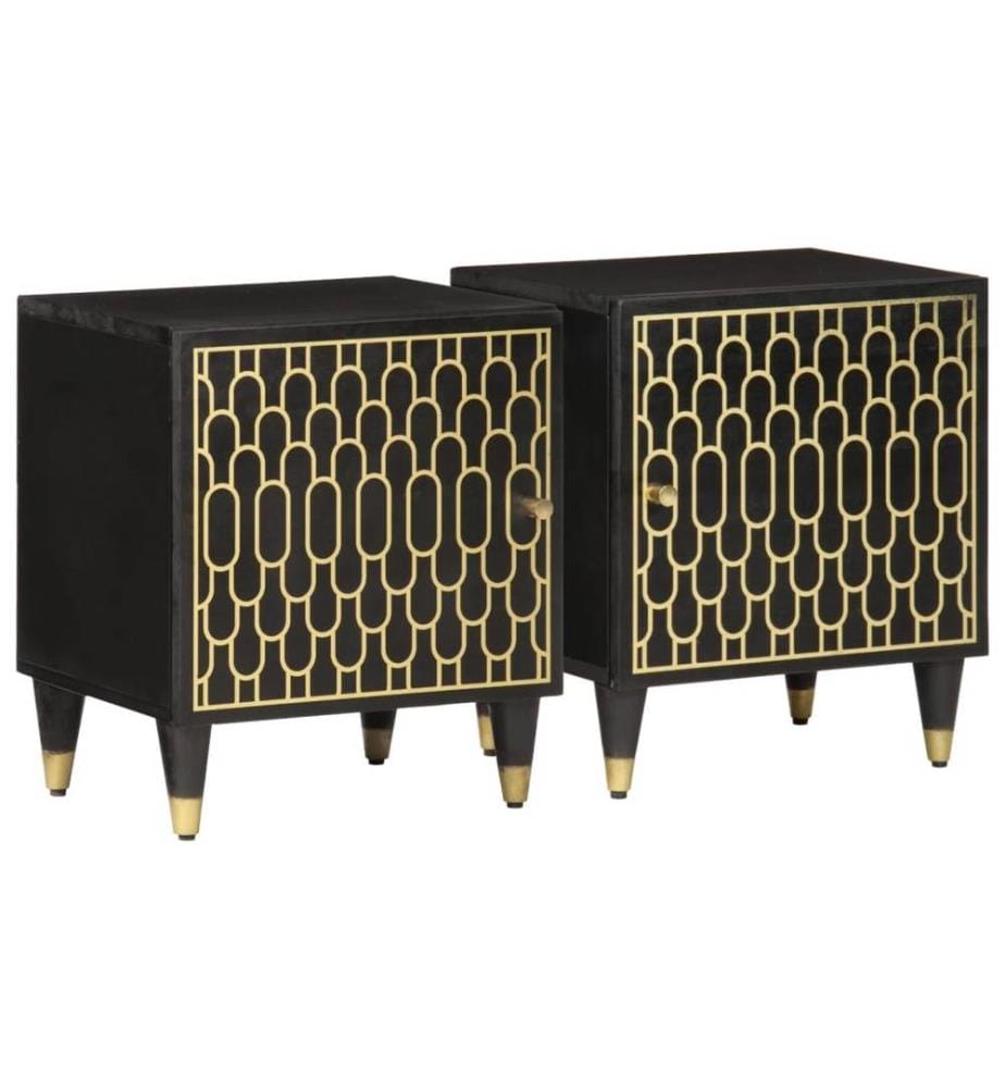 Nachttische 2 Stk. 40x33x46 cm Massivholz Mango