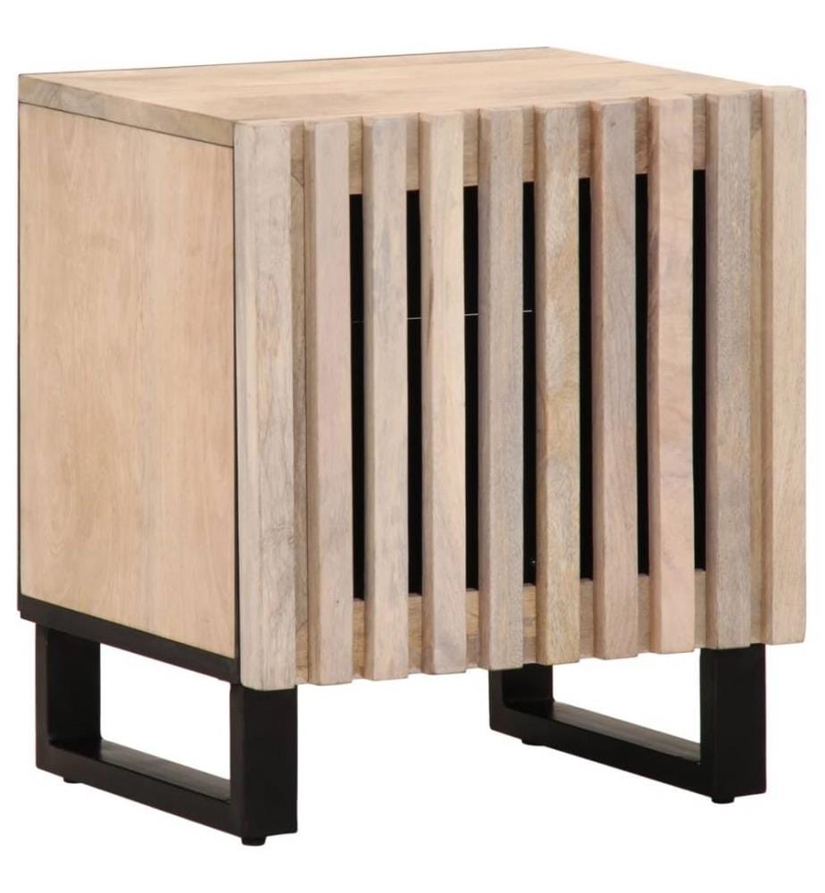 Nachttisch 40x34x46 cm Gebleichtes Massivholz Mango
