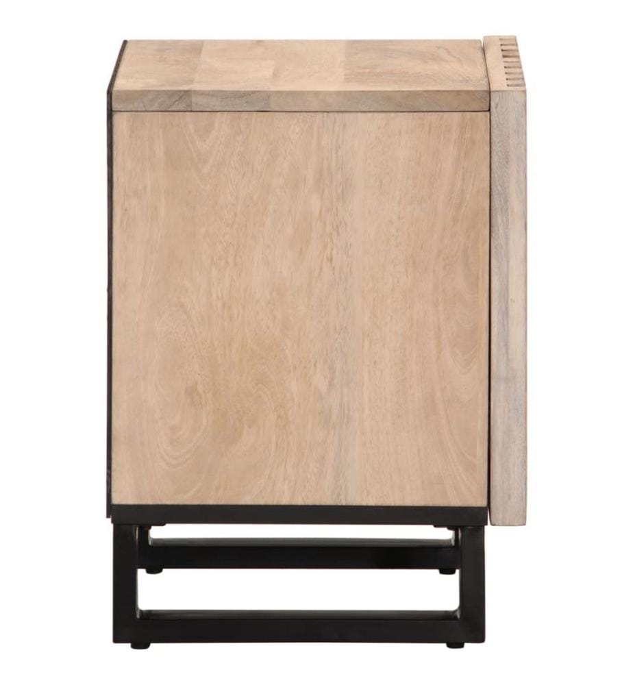 Nachttisch 40x34x46 cm Gebleichtes Massivholz Mango