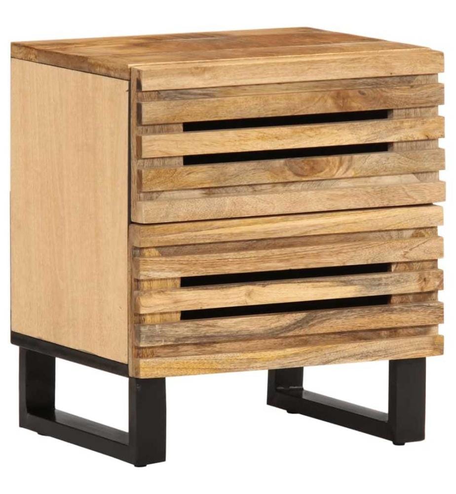 Nachttisch 40x34x46 cm Raues Mangoholz