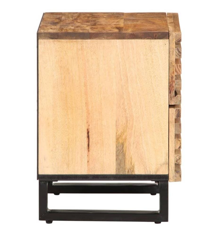 Nachttisch 40x34x46 cm Raues Mangoholz