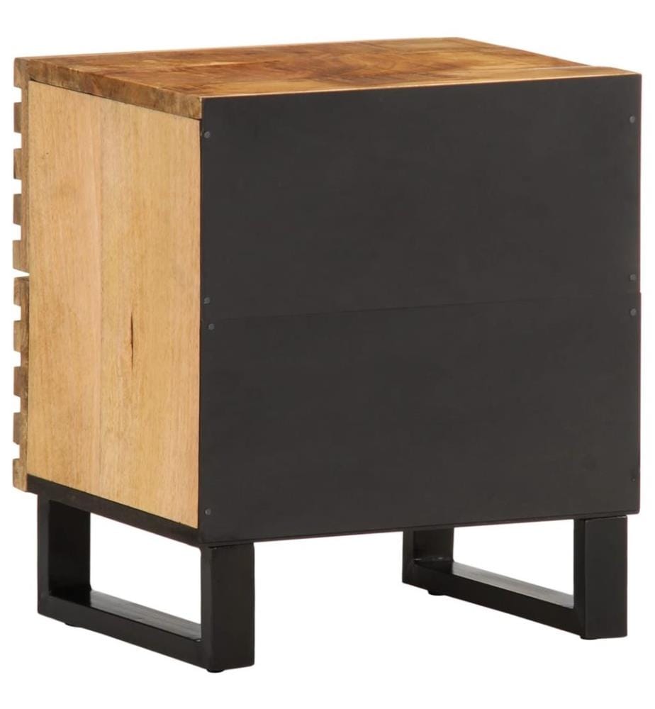 Nachttisch 40x34x46 cm Raues Mangoholz
