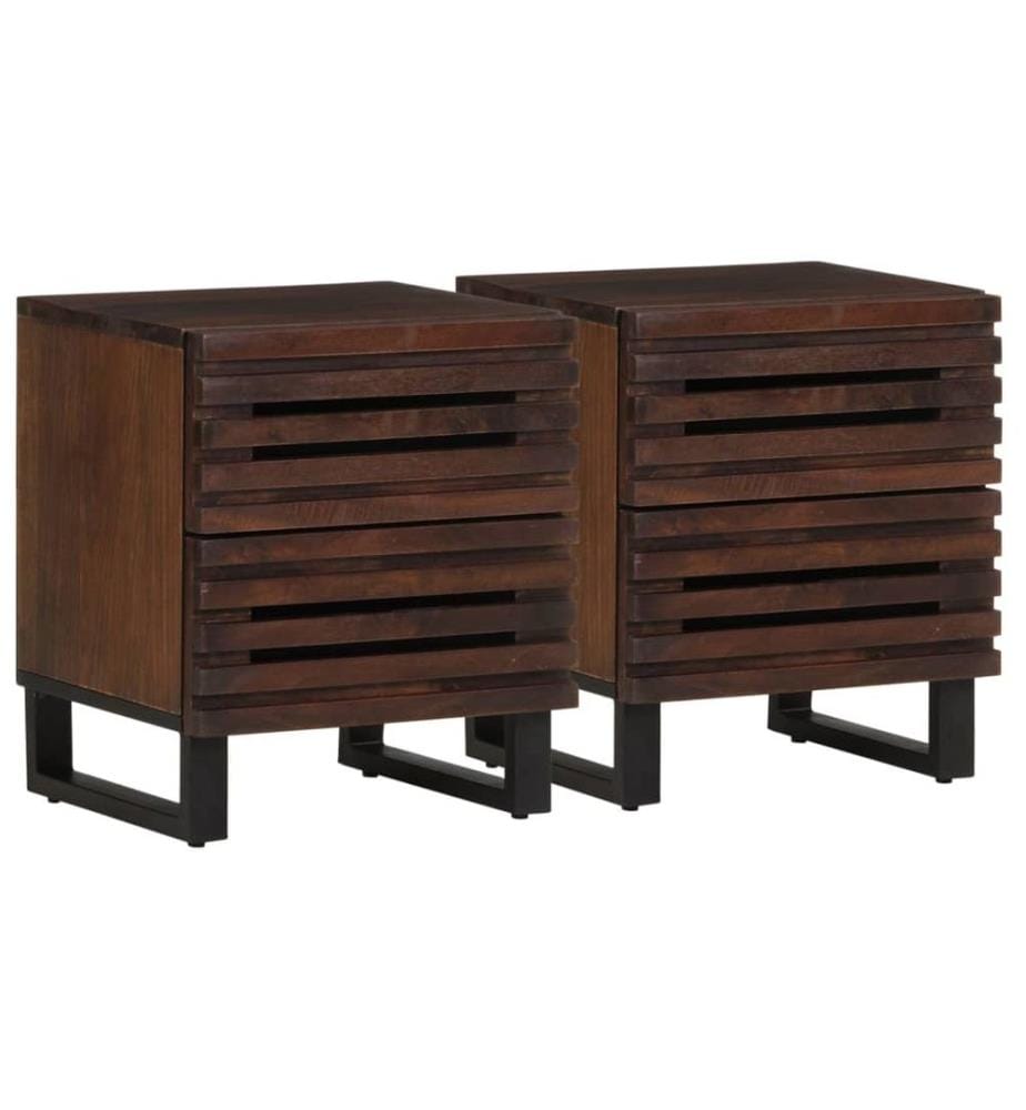 Nachttische 2 Stk. 40x34x46 cm Massivholz Mango