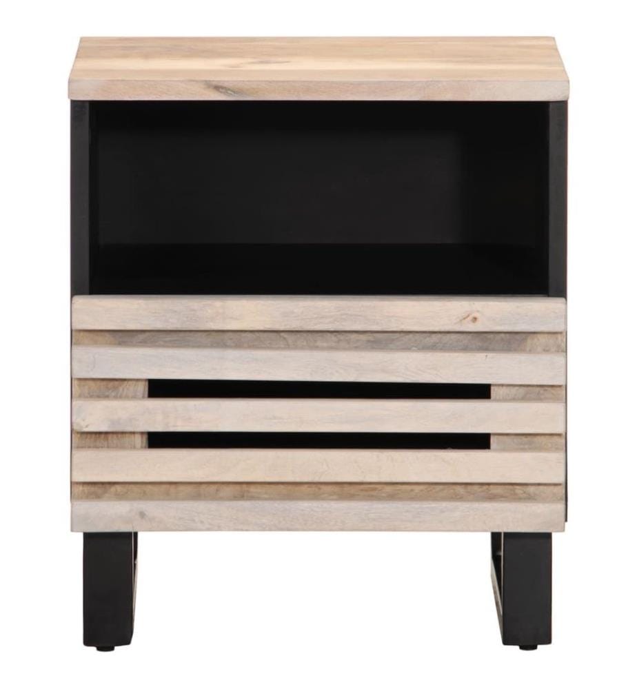 Nachttisch 40x34x46 cm Gebleichtes Massivholz Mango