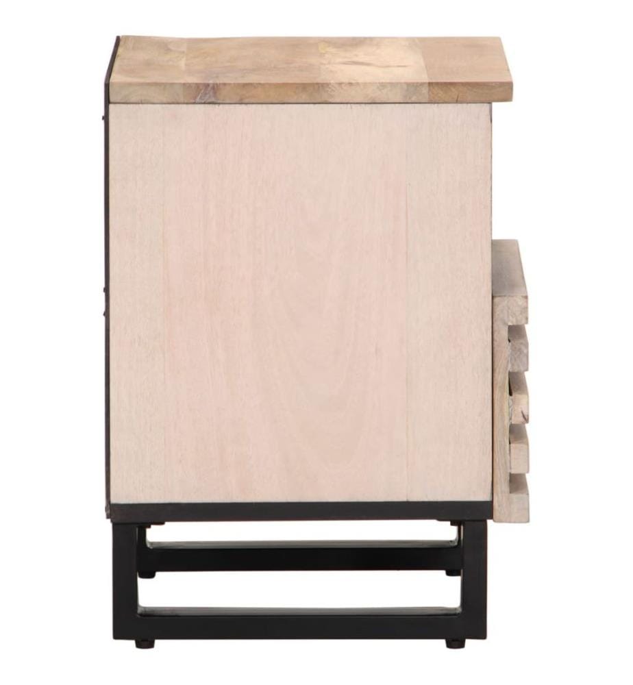 Nachttisch 40x34x46 cm Gebleichtes Massivholz Mango