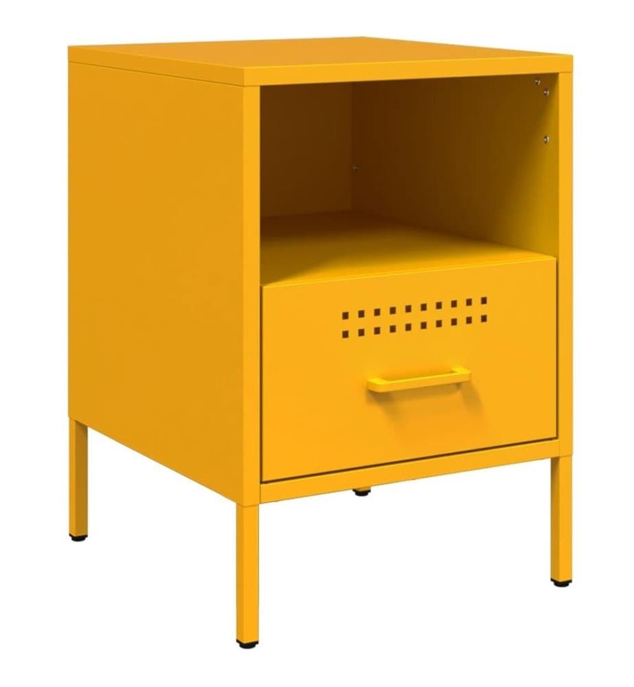 Tables de chevet 2 pcs jaune moutarde 36x39x50,5 cm