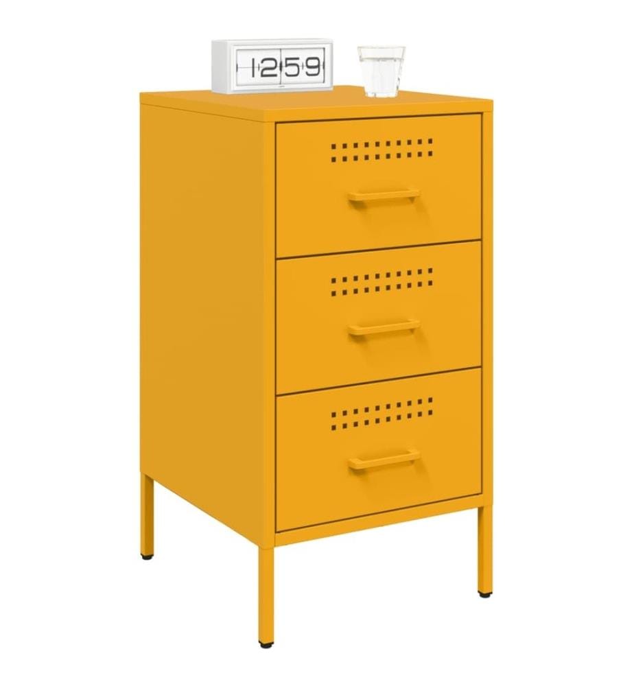 Tables de chevet 2 pcs jaune moutarde 36x39x68 cm