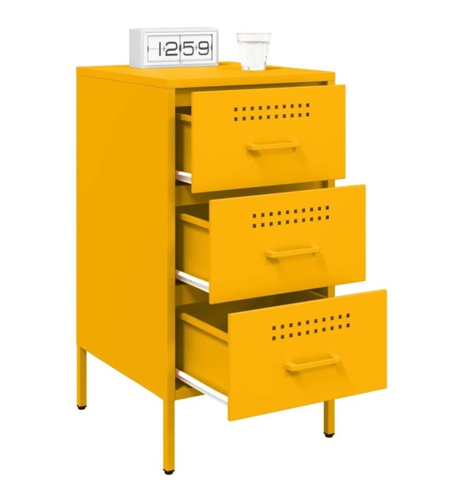 Tables de chevet 2 pcs jaune moutarde 36x39x68 cm