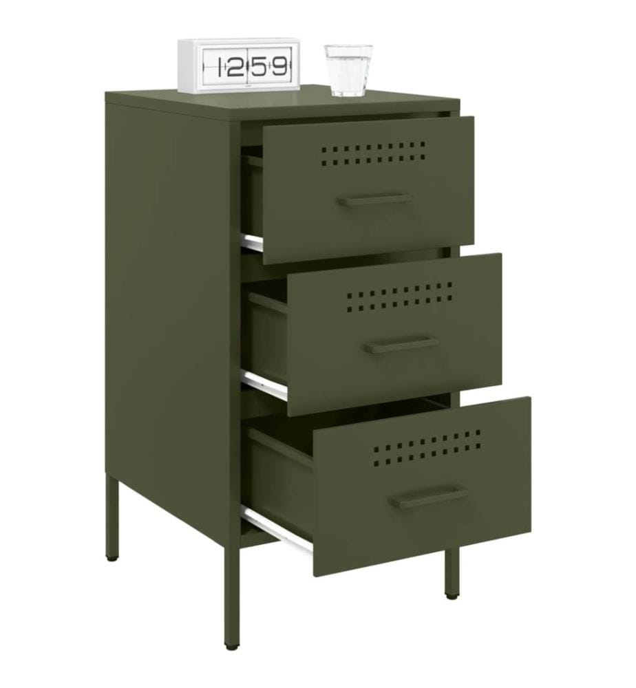 Tables de chevet 2 pcs vert olive 36x39x68 cm