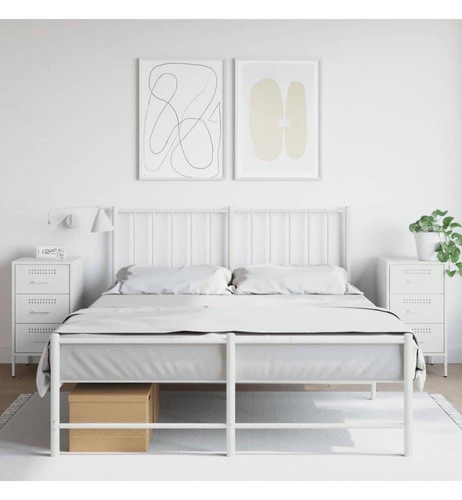 Nachttische 2 Stk. Weiss 36x39x68 cm Kaltgewalzter Stahl