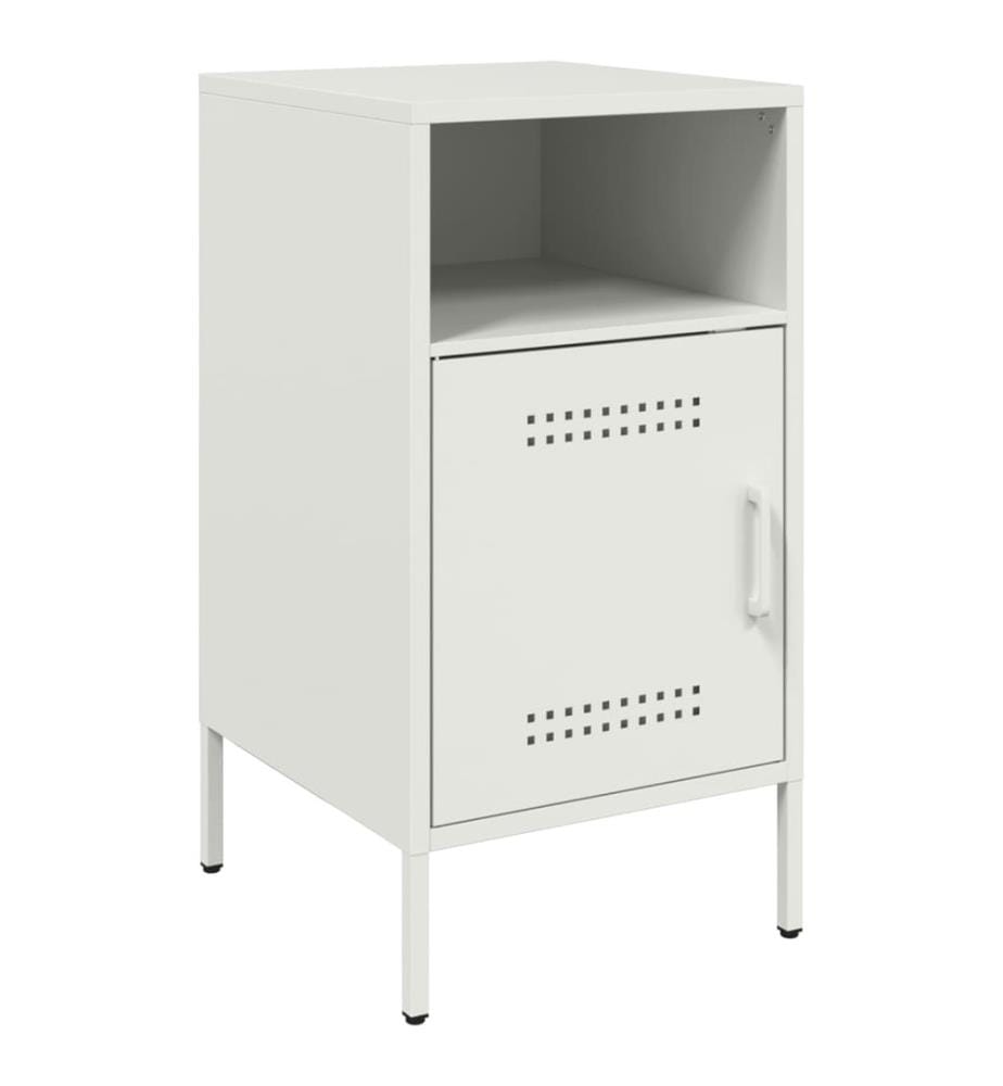 Nachttisch Weiss 36x39x68 cm Kaltgewalzter Stahl