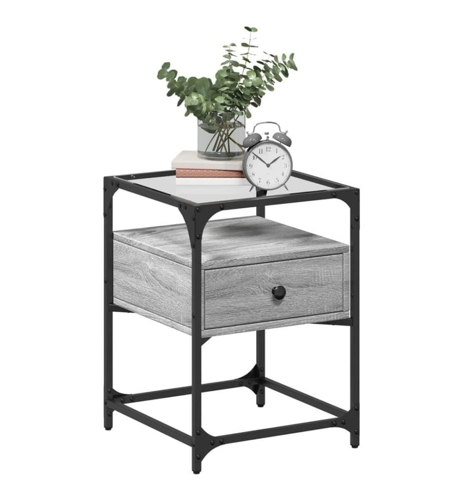 Nachttische 2 Stk. Grau Sonoma 40x40x55 cm Holzwerkstoff