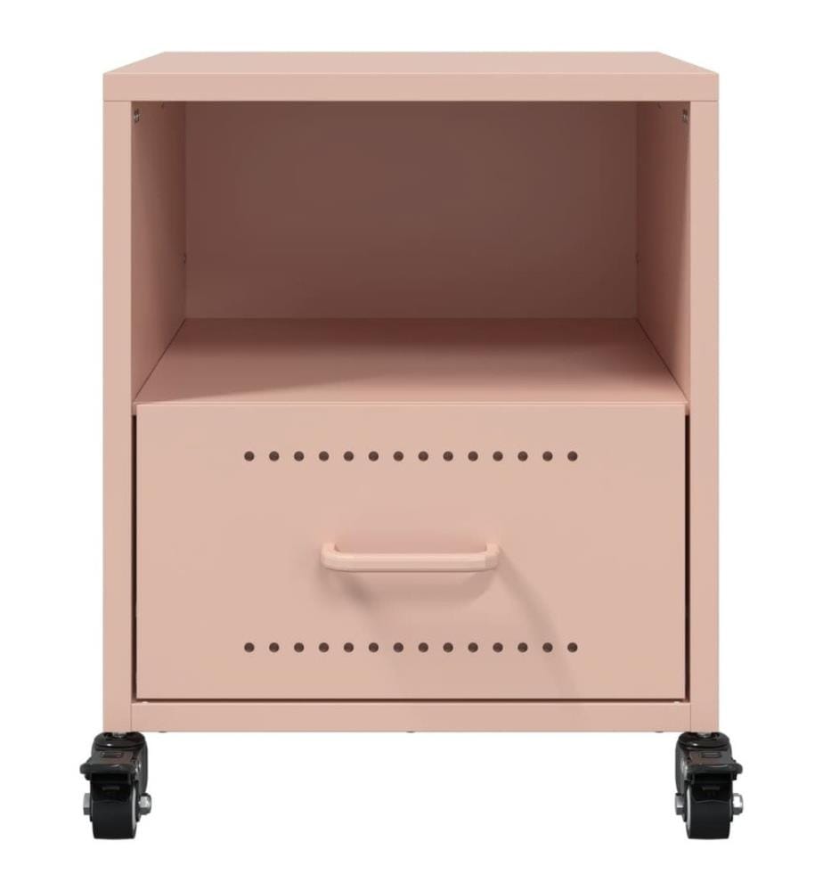 Nachttische 2 Stk. Rosa 36x39x43,5 cm Stahl