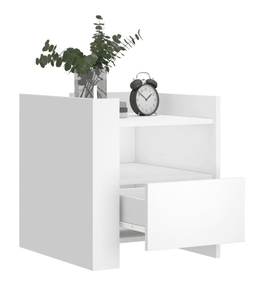 Nachttisch Weiss 45x50x50 cm Holzwerkstoff
