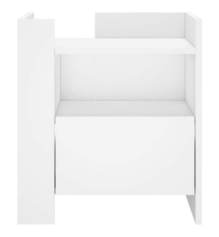 Nachttisch Weiss 45x50x50 cm Holzwerkstoff