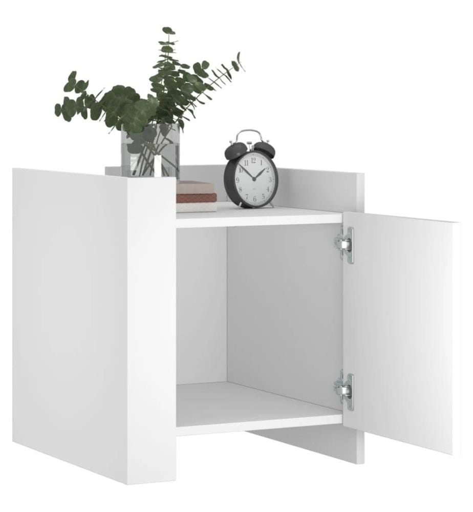 Nachttisch Weiss 45x50x50 cm Holzwerkstoff