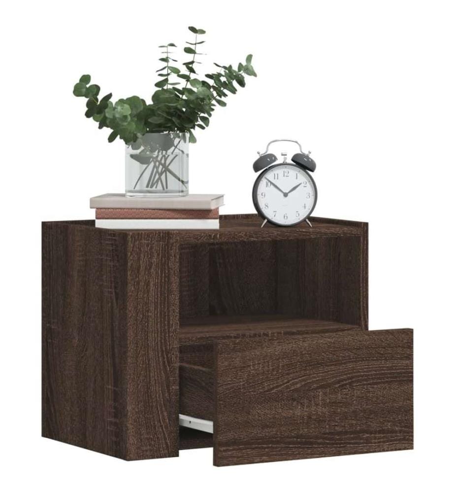 Wand-Nachttische 2 Stk. Braun Eichen-Optik 45x30x35 cm