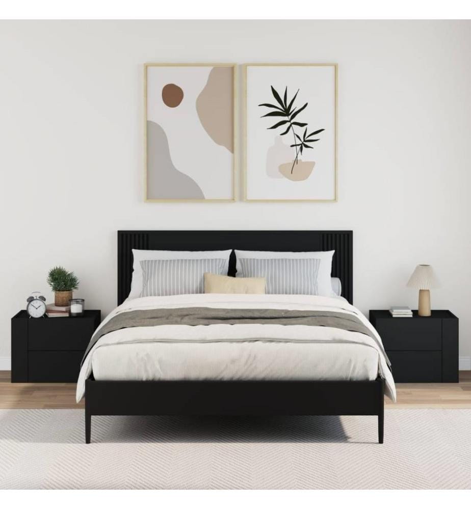 Wand-Nachttische 2 Stk. Schwarz 45x30x35 cm