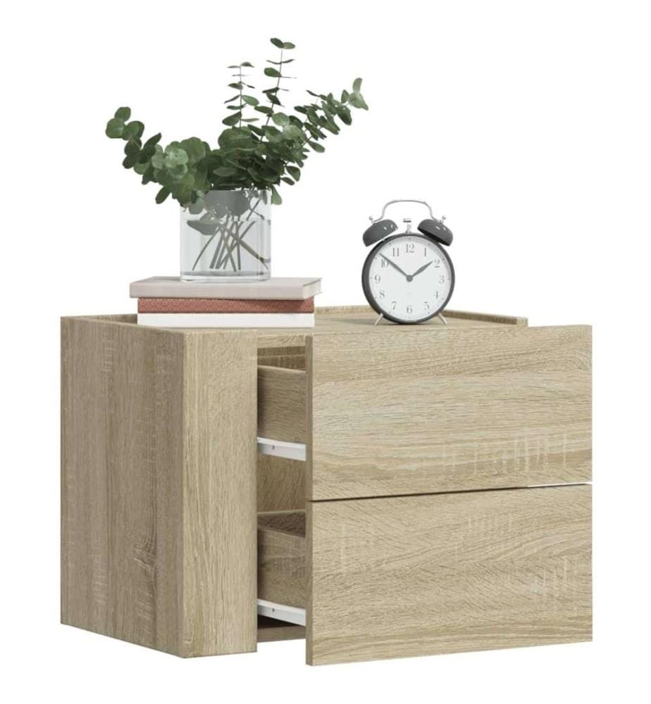Wand-Nachttische 2 Stk. Sonoma-Eiche 45x30x35 cm