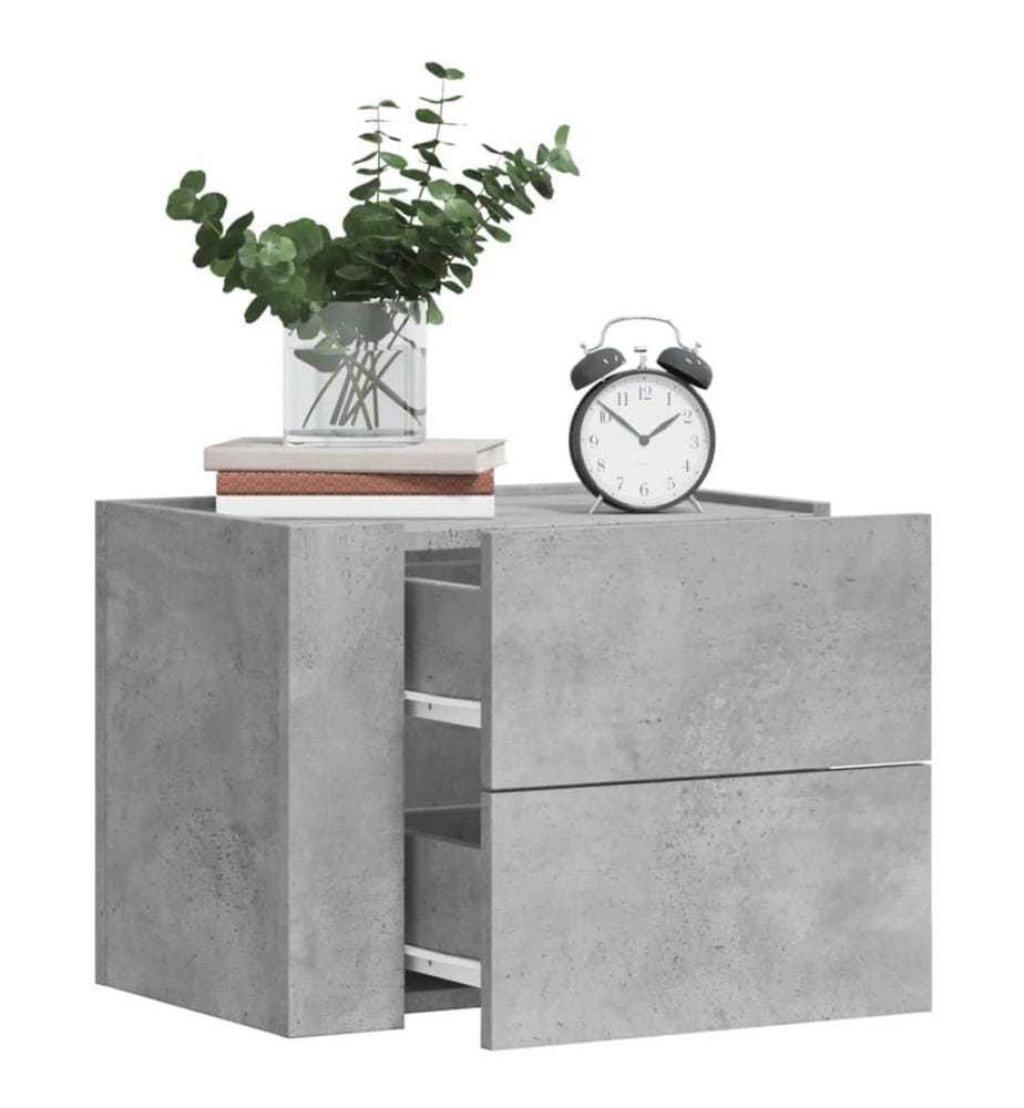 Wand-Nachttische 2 Stk. Betongrau 45x30x35 cm