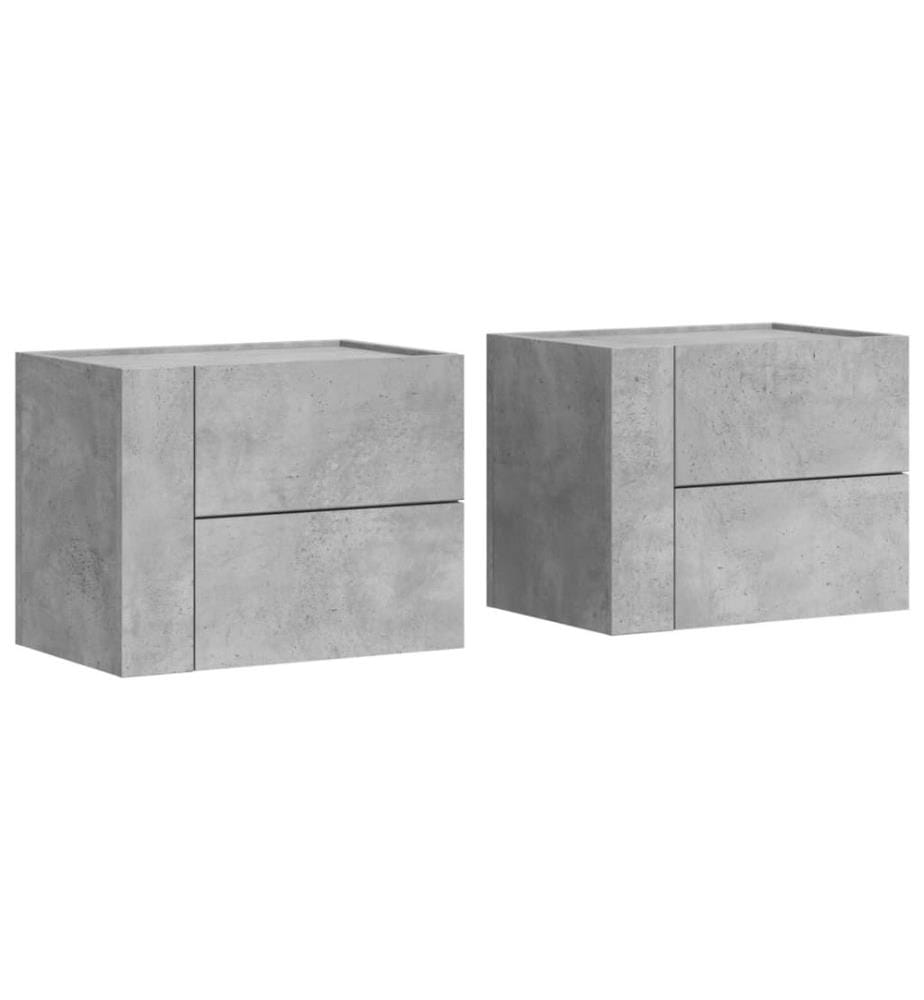 Wand-Nachttische 2 Stk. Betongrau 45x30x35 cm