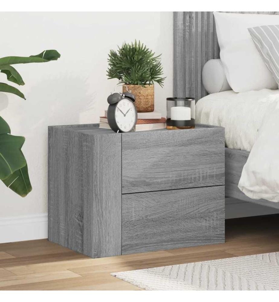Wand-Nachttisch Grau Sonoma 45x30x35 cm