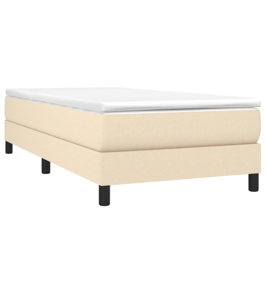 Sommier à ressorts de lit Crème 90x200 cm Tissu