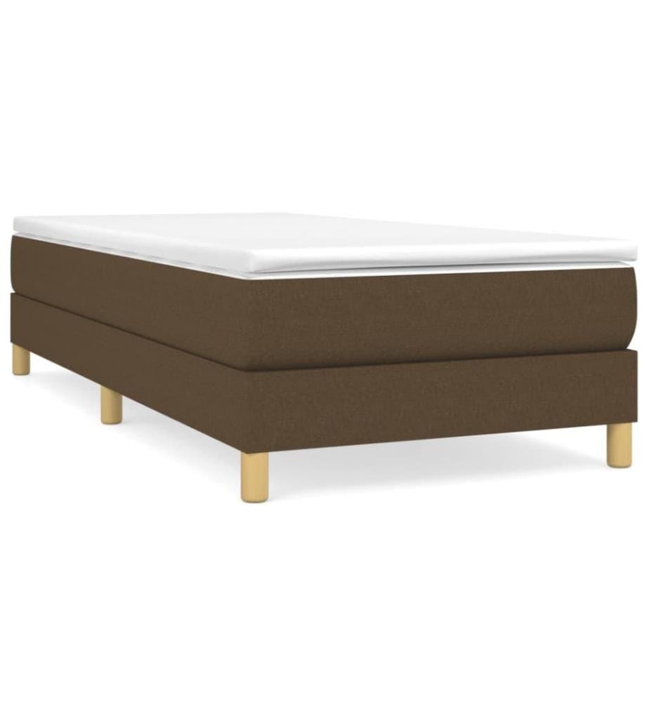 Sommier à ressorts de lit Marron foncé 80x200 cm Tissu