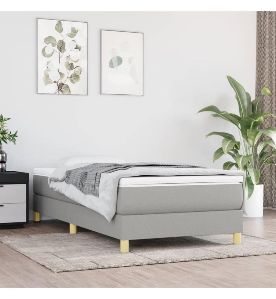 Boxspringbett Hellgrau 100x200 cm Stoff