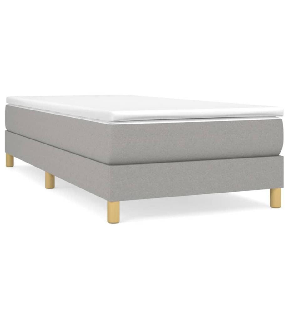 Boxspringbett Hellgrau 100x200 cm Stoff