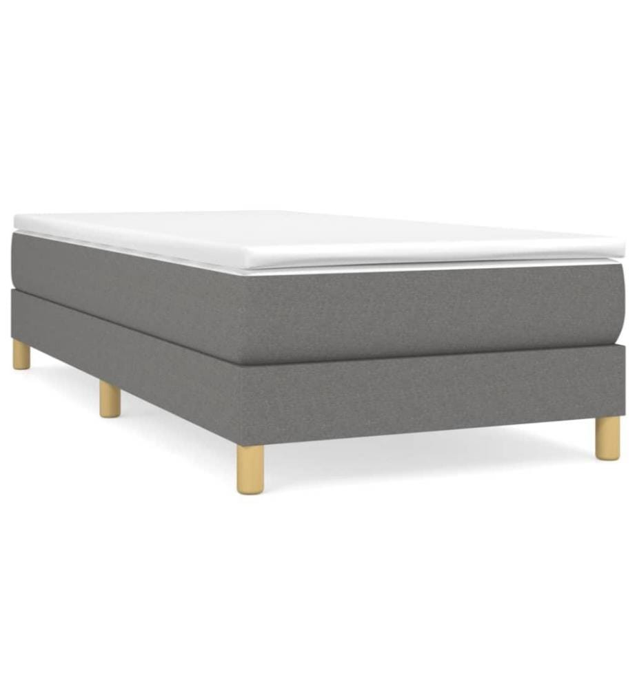 Boxspringbett Dunkelgrau 100x200 cm Stoff