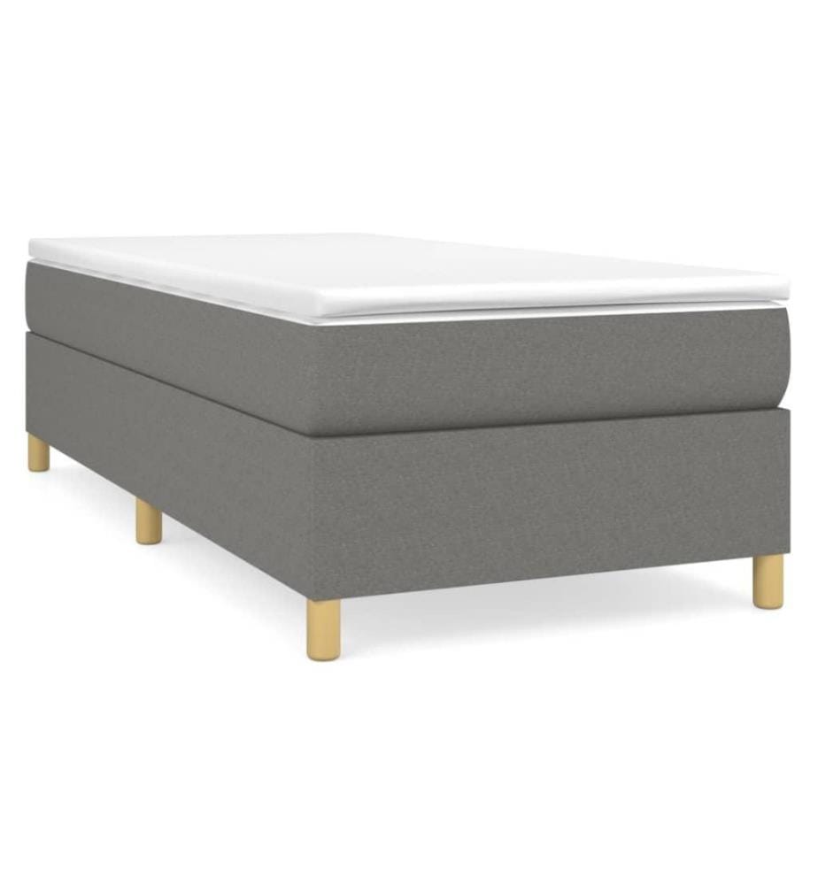 Boxspringbett Dunkelgrau 90x190 cm Stoff