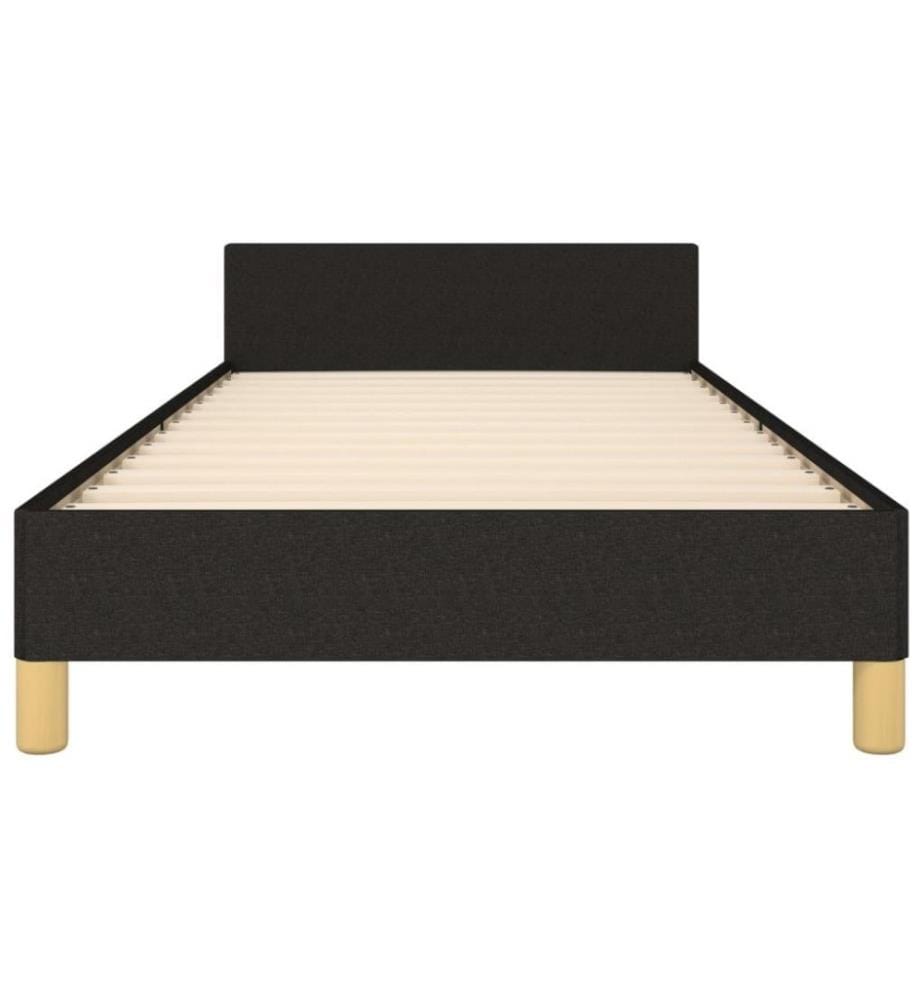 Bettgestell mit Kopfteil Schwarz 80x200 cm Stoff