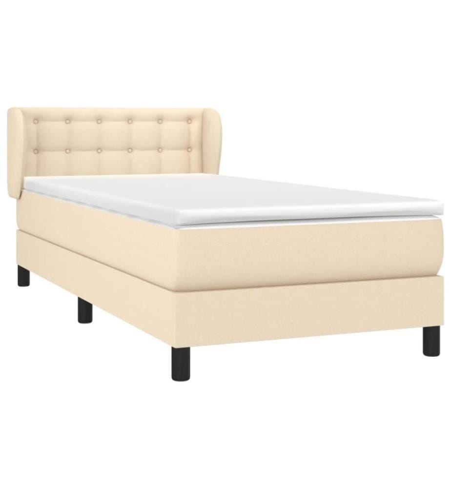 Boxspringbett mit Matratze Creme 80x200 cm Stoff