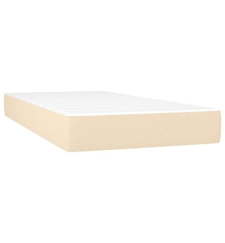 Boxspringbett mit Matratze Creme 80x200 cm Stoff