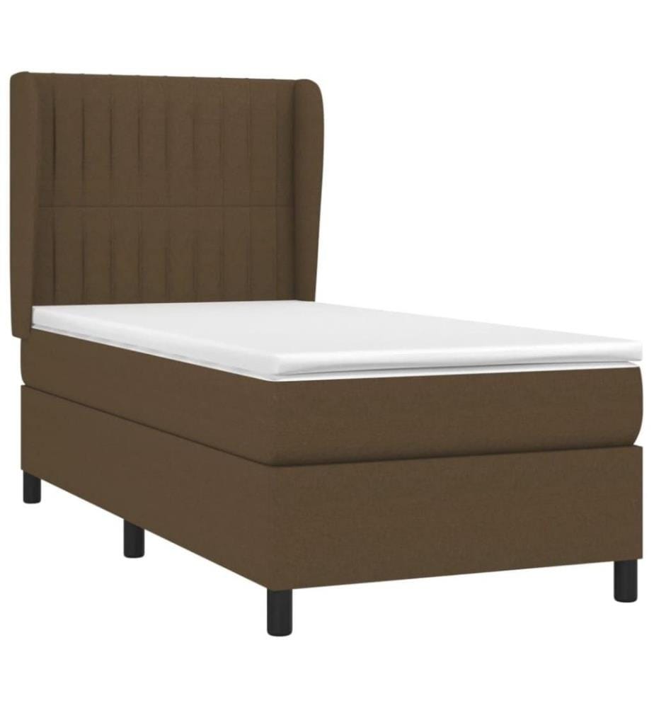 Boxspringbett mit Matratze Dunkelbraun 80x200 cm Stoff