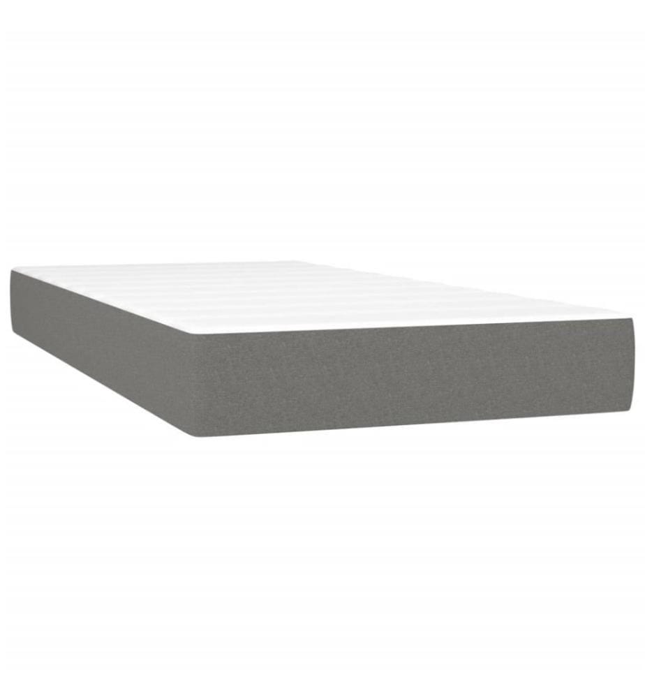 Boxspringbett mit Matratze Dunkelgrau 80x200 cm Stoff