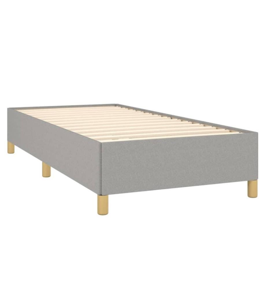Boxspringbett mit Matratze Hellgrau 80x200 cm Stoff