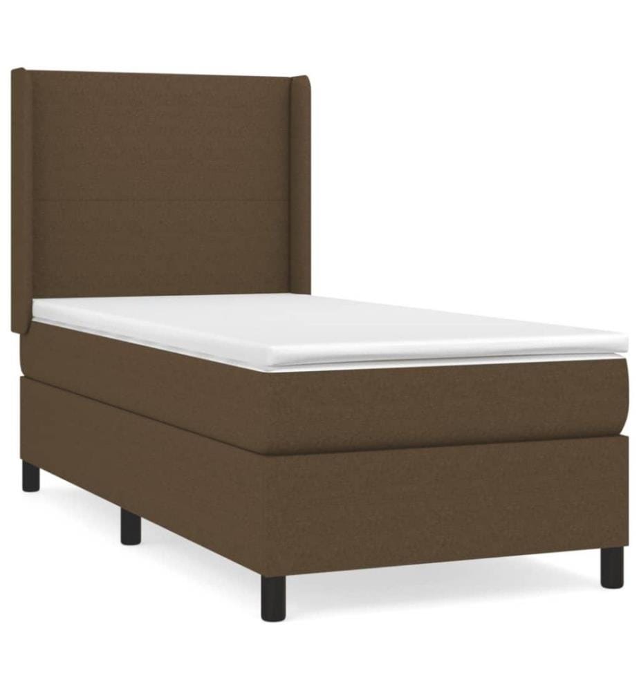 Boxspringbett mit Matratze Dunkelbraun 80x200 cm Stoff