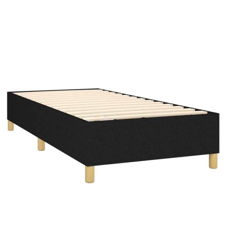 Lit à sommier tapissier et matelas Noir 80x200 cm Tissu