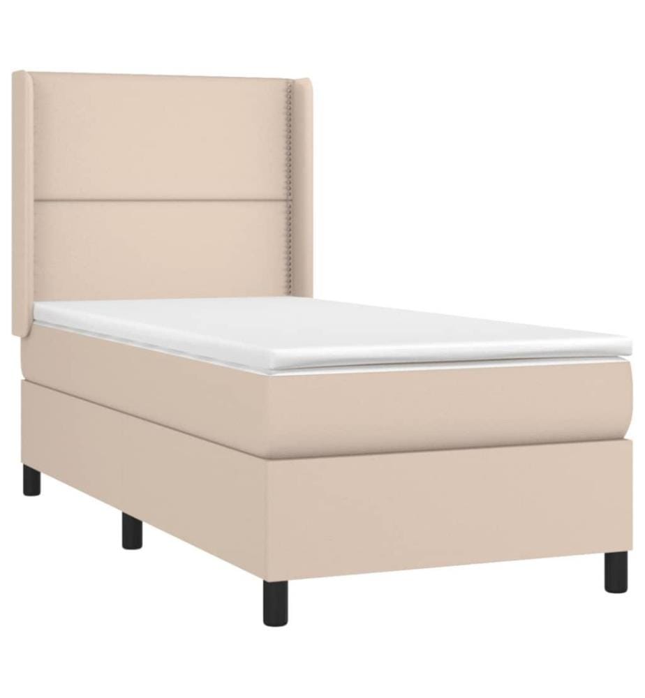 Lit à sommier tapissier avec matelas Cappuccino 90x190 cm