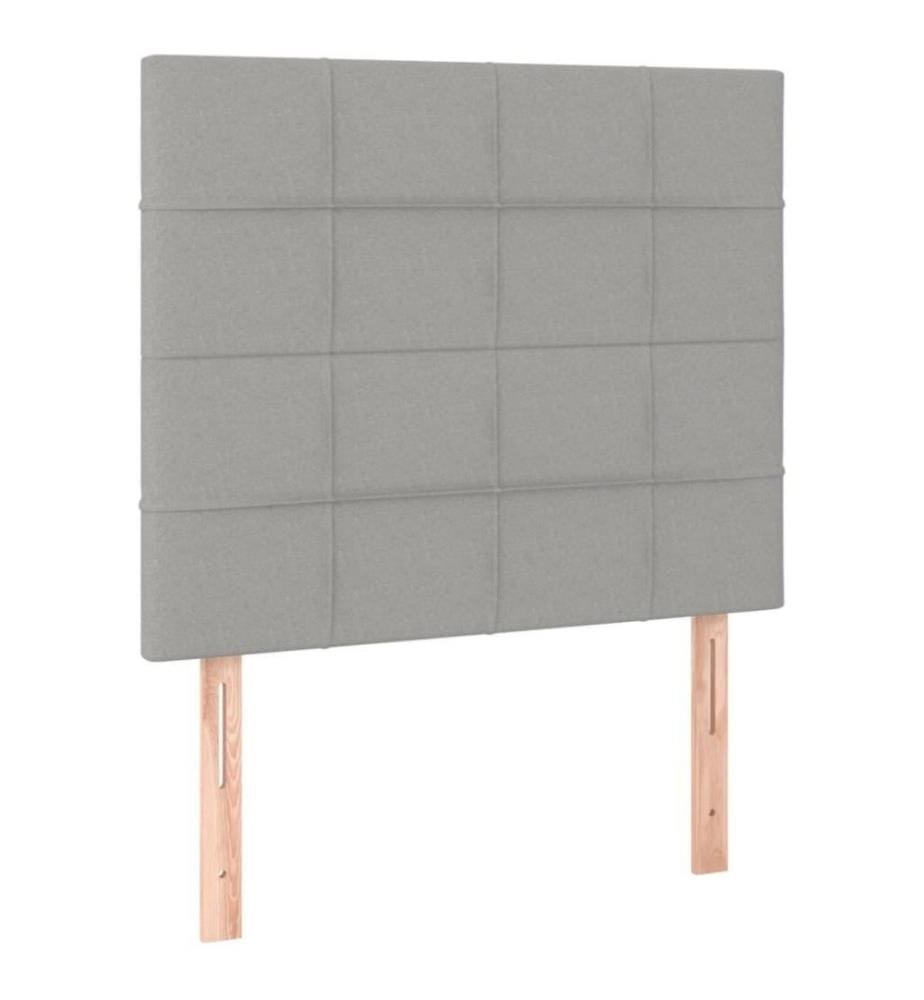 Boxspringbett mit Matratze Hellgrau 80x200 cm Stoff