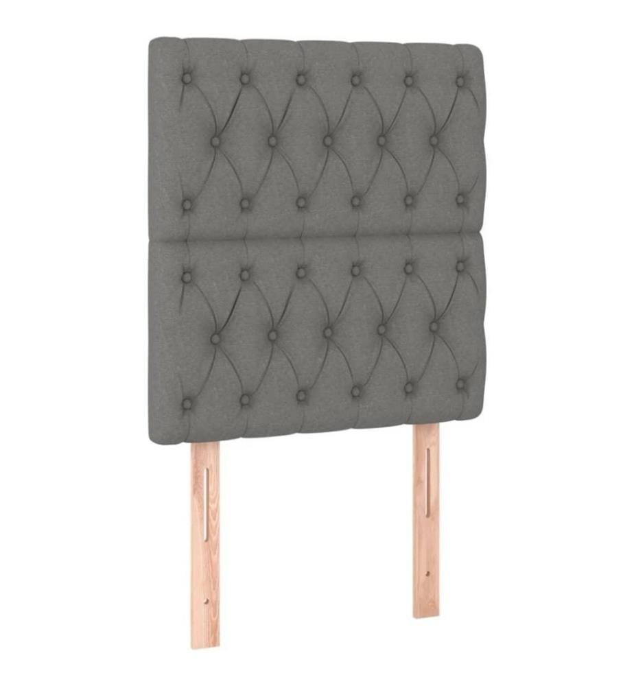 Boxspringbett mit Matratze Dunkelgrau 80x200 cm Stoff