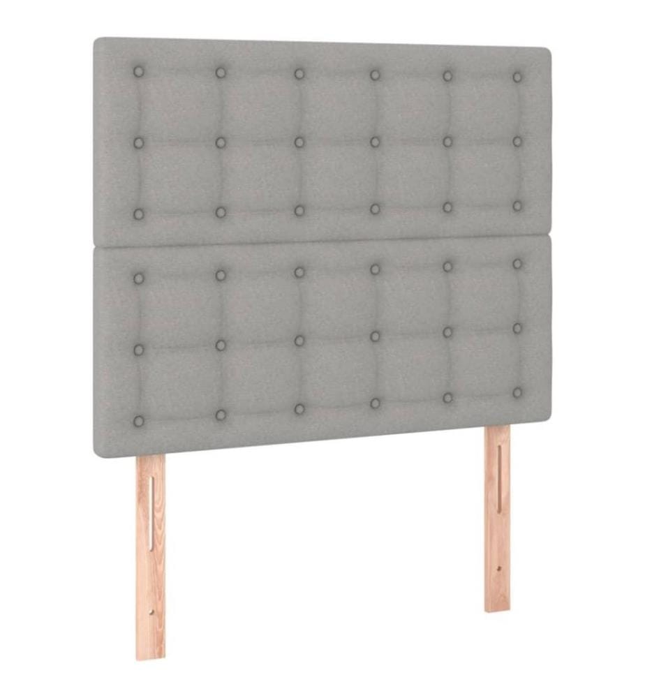 Boxspringbett mit Matratze Hellgrau 80x200 cm Stoff