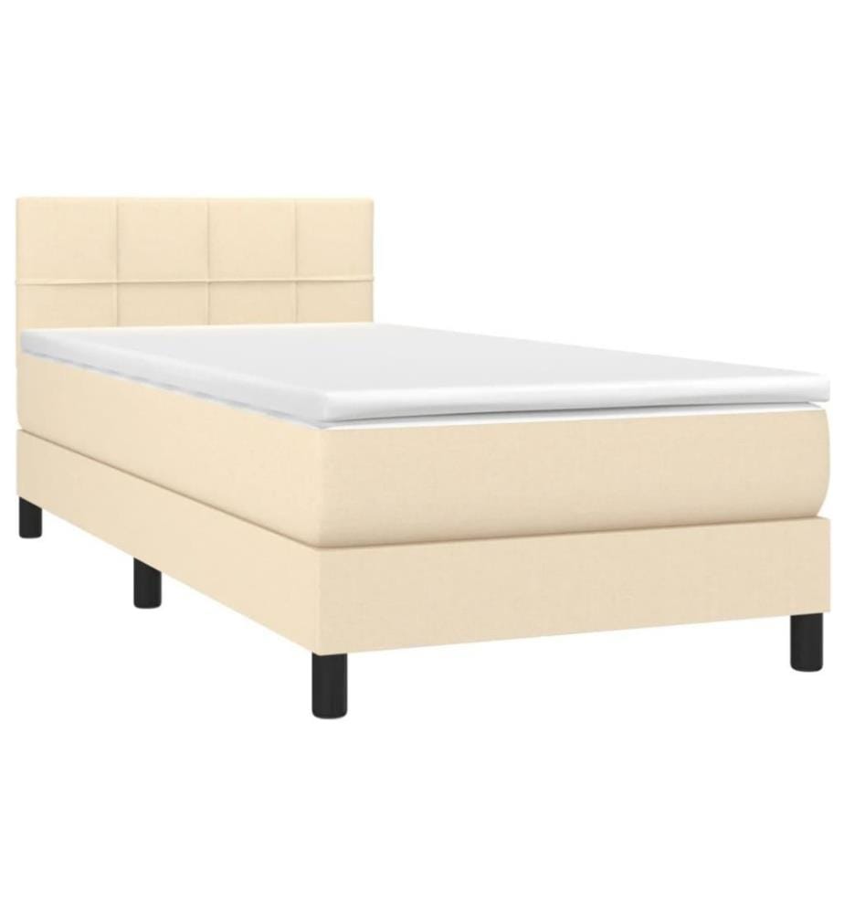 Boxspringbett mit Matratze Creme 80x200 cm Stoff