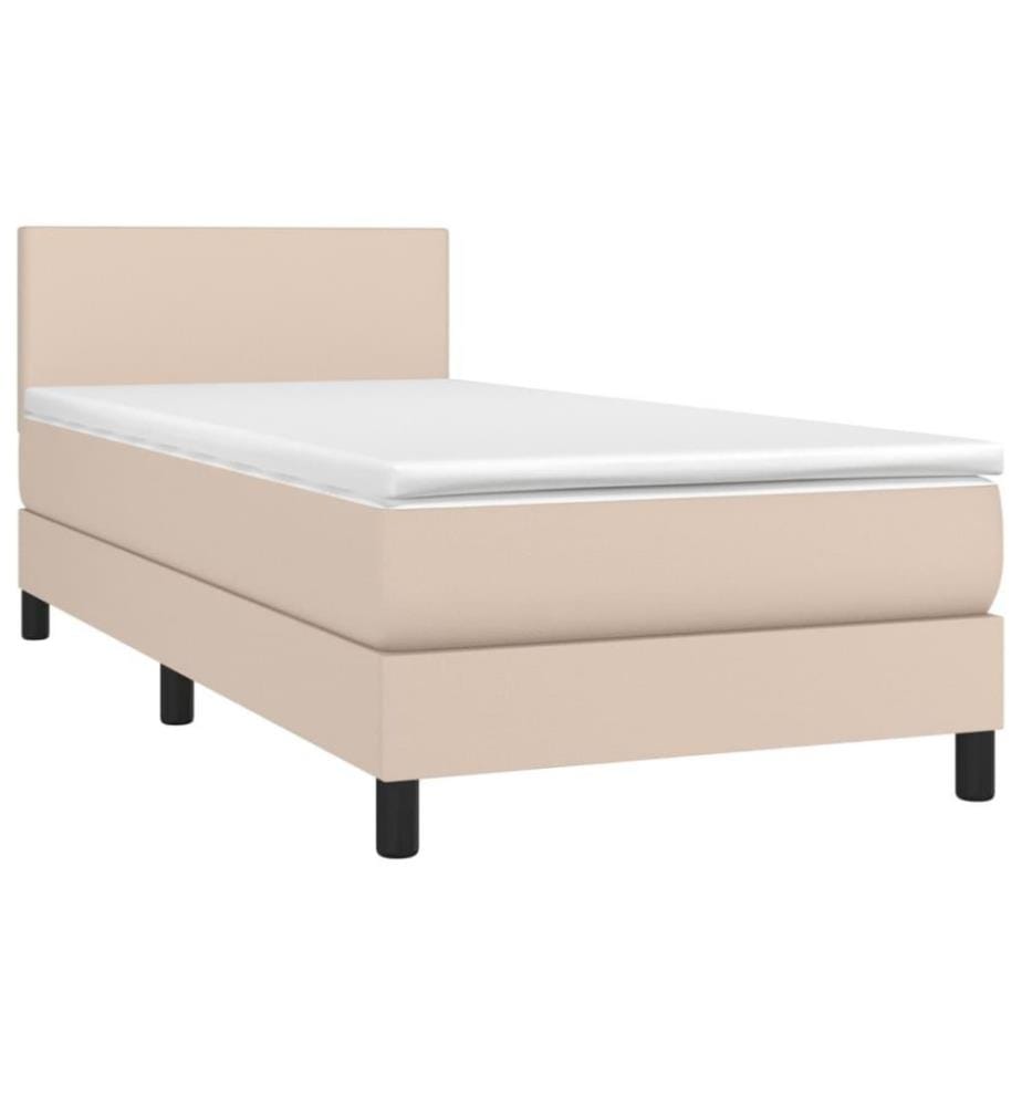 Boxspringbett mit Matratze Cappuccino-Braun 80x200cm Kunstleder