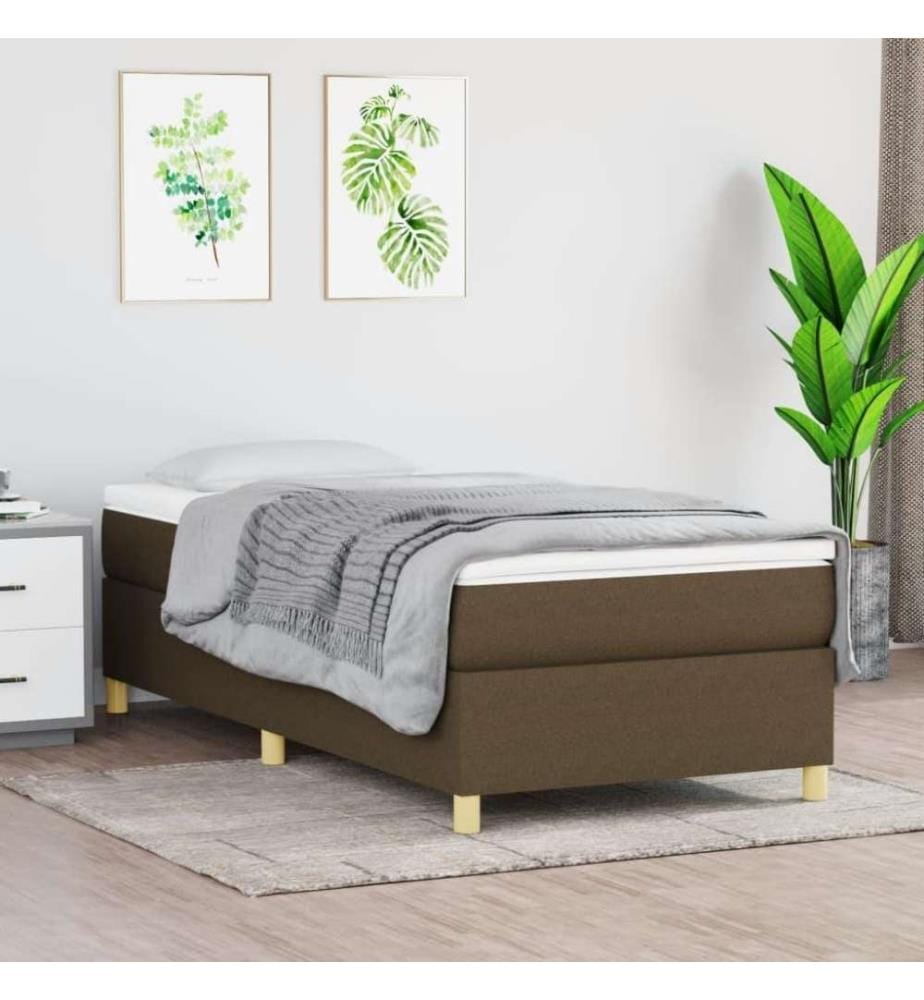 Boxspringbett mit Matratze Dunkelbraun 80x200 cm Stoff