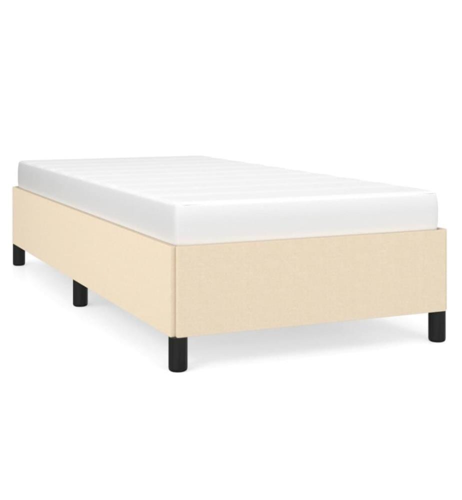 Bettgestell Creme 100x200 cm Stoff